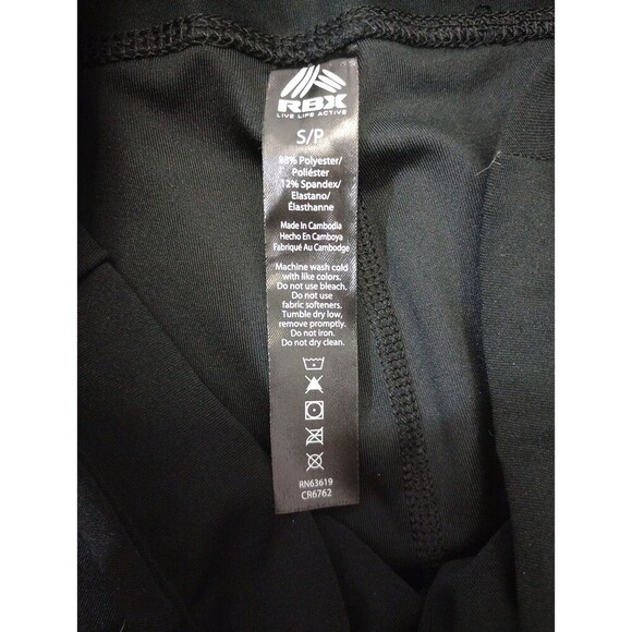 RBX Womens Black Leggings Capri Leg Sz Small Coin Pocket - Picture 7 of 10